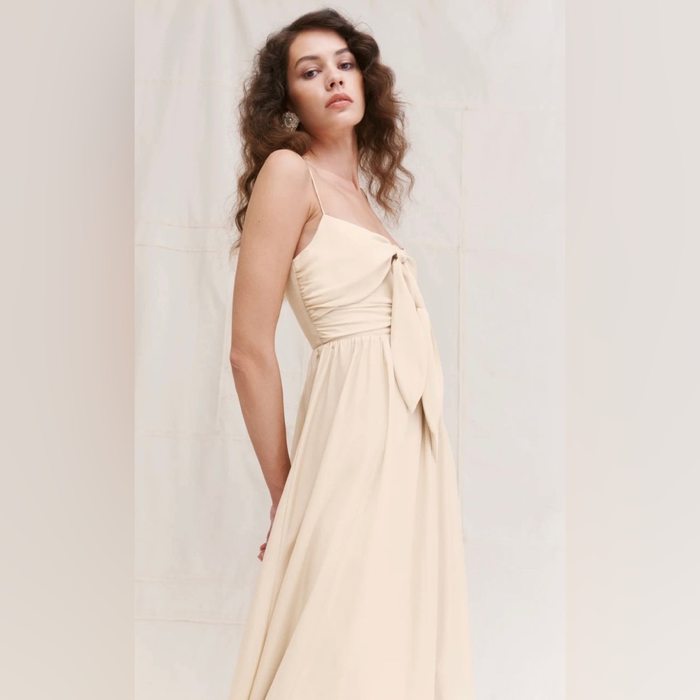 Reformation Carrara Silk Crème Gown size 12 NWT - Picture 2 of 6